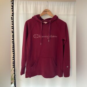 Vintage Champion spellout maroon burgundy hoodie women's M medium sweatshirt